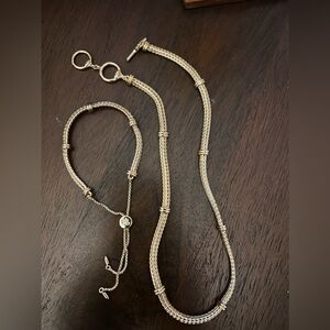 Ralph Lauren Gold-Tone Herringbone Chain Necklace and Bracelet Set